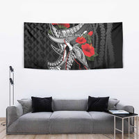 Hawaiian Honu Personalized Tapestry Black Tribal Hook Pattern LT9 - Polynesian Pride