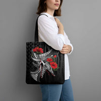 Hawaiian Honu Personalized Tote Bag Black Tribal Hook Pattern LT9 - Polynesian Pride
