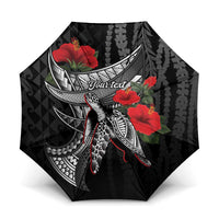 Hawaiian Honu Personalized Umbrella Black Tribal Hook Pattern LT9 One Size Folded 11.42 inch Opened Diameter 37.4 inch Black - Polynesian Pride