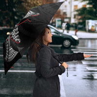 Hawaiian Honu Personalized Umbrella Black Tribal Hook Pattern LT9 - Polynesian Pride