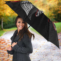 Hawaiian Honu Personalized Umbrella Black Tribal Hook Pattern LT9 - Polynesian Pride