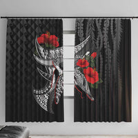 Hawaiian Honu Personalized Window Curtain Black Tribal Hook Pattern LT9 With Hooks Black - Polynesian Pride