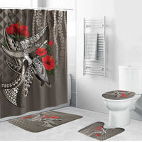 Hawaiian Honu Personalized Bathroom Set Mocha Mousse Hibiscus Tribal Hook Pattern LT9 Bathroom Set (4 pcs) Mocha - Polynesian Pride