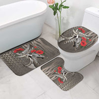 Hawaiian Honu Personalized Bathroom Set Mocha Mousse Hibiscus Tribal Hook Pattern LT9 - Polynesian Pride