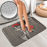 Hawaiian Honu Personalized Bathroom Set Mocha Mousse Hibiscus Tribal Hook Pattern LT9 - Polynesian Pride