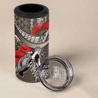 Hawaiian Honu Personalized 4 in 1 Can Cooler Tumbler Mocha Mousse Hibiscus Tribal Hook Pattern LT9 - Polynesian Pride