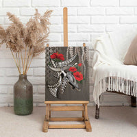 Hawaiian Honu Personalized Canvas Wall Art Mocha Mousse Hibiscus Tribal Hook Pattern LT9 - Polynesian Pride