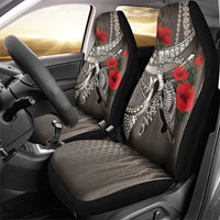 Hawaiian Honu Personalized Car Seat Cover Mocha Mousse Hibiscus Tribal Hook Pattern LT9 - Polynesian Pride