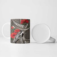 Hawaiian Honu Personalized Ceramic Mug Mocha Mousse Hibiscus Tribal Hook Pattern LT9 - Polynesian Pride