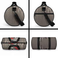 Hawaiian Honu Personalized Duffle Bag Mocha Mousse Hibiscus Tribal Hook Pattern LT9 - Polynesian Pride