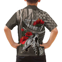 Hawaiian Honu Personalized Hawaiian Shirt Mocha Mousse Hibiscus Tribal Hook Pattern LT9 - Polynesian Pride