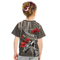 Hawaiian Honu Personalized Kid T Shirt Mocha Mousse Hibiscus Tribal Hook Pattern LT9 - Polynesian Pride