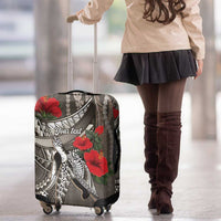 Hawaiian Honu Personalized Luggage Cover Mocha Mousse Hibiscus Tribal Hook Pattern LT9 - Polynesian Pride
