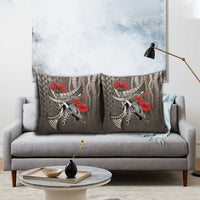 Hawaiian Honu Personalized Pillow Cover Mocha Mousse Hibiscus Tribal Hook Pattern LT9 - Polynesian Pride
