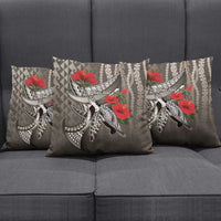 Hawaiian Honu Personalized Pillow Cover Mocha Mousse Hibiscus Tribal Hook Pattern LT9 - Polynesian Pride