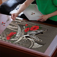 Hawaiian Honu Personalized Puzzle Mocha Mousse Hibiscus Tribal Hook Pattern LT9 - Polynesian Pride