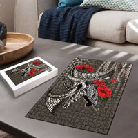 Hawaiian Honu Personalized Puzzle Mocha Mousse Hibiscus Tribal Hook Pattern LT9 - Polynesian Pride