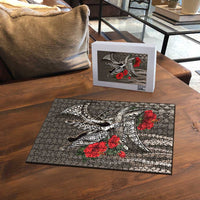 Hawaiian Honu Personalized Puzzle Mocha Mousse Hibiscus Tribal Hook Pattern LT9 - Polynesian Pride
