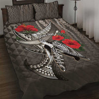 Hawaiian Honu Personalized Quilt Bed Set Mocha Mousse Hibiscus Tribal Hook Pattern LT9 Mocha - Polynesian Pride