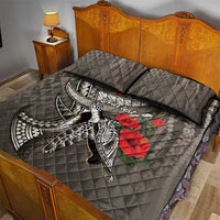 Hawaiian Honu Personalized Quilt Bed Set Mocha Mousse Hibiscus Tribal Hook Pattern LT9 - Polynesian Pride