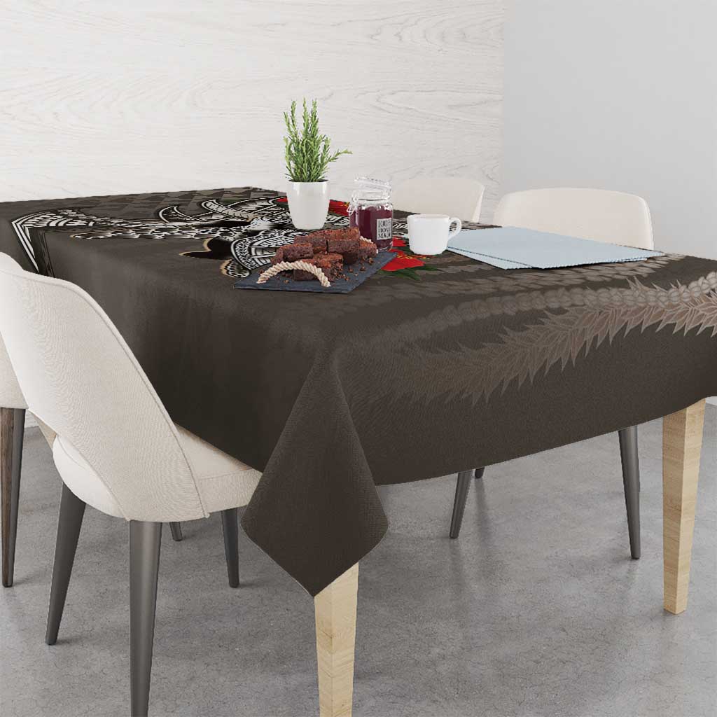 Hawaiian Honu Personalized Tablecloth Mocha Mousse Hibiscus Tribal Hook Pattern LT9 - Polynesian Pride