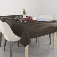 Hawaiian Honu Personalized Tablecloth Mocha Mousse Hibiscus Tribal Hook Pattern LT9 - Polynesian Pride