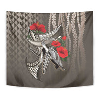 Hawaiian Honu Personalized Tapestry Mocha Mousse Hibiscus Tribal Hook Pattern LT9 - Polynesian Pride