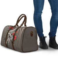 Hawaiian Honu Personalized Travel Bag Mocha Mousse Hibiscus Tribal Hook Pattern LT9 - Polynesian Pride