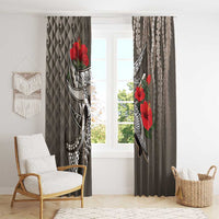 Hawaiian Honu Personalized Window Curtain Mocha Mousse Hibiscus Tribal Hook Pattern LT9 - Polynesian Pride