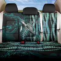 Hawaiian Honu Personalized Back Car Seat Cover Dark Cyan Maile Pikake Flower Lei Inspired LT9 One Size Cyan - Polynesian Pride