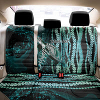 Hawaiian Honu Personalized Back Car Seat Cover Dark Cyan Maile Pikake Flower Lei Inspired LT9 - Polynesian Pride