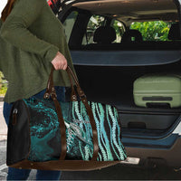 Hawaiian Honu Personalized Travel Bag Dark Cyan Maile Pikake Flower Lei Inspired LT9 - Polynesian Pride