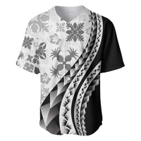 Black Hawaiian Quilt Pattern Baseball Jersey Mixed Polynesian Tribal Arty