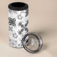 Black Hawaiian Quilt Pattern 4 in 1 Can Cooler Tumbler Mixed Polynesian Tribal Arty