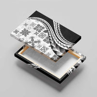 Black Hawaiian Quilt Pattern Canvas Wall Art Mixed Polynesian Tribal Arty