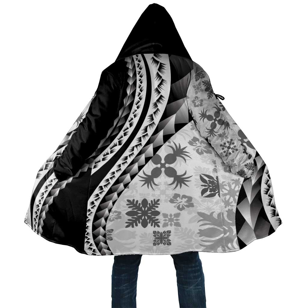 Black Hawaiian Quilt Pattern Cloak Mixed Polynesian Tribal Arty - Polynesian Pride