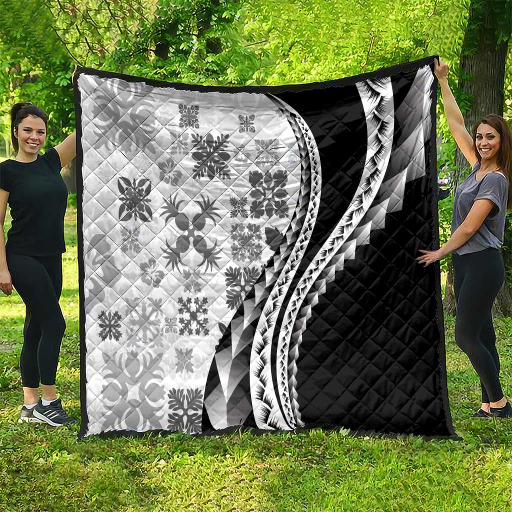 Black Hawaiian Quilt Pattern Quilt Mixed Polynesian Tribal Arty