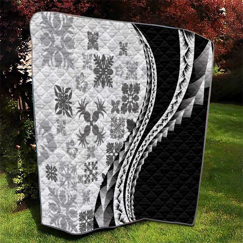 Black Hawaiian Quilt Pattern Quilt Mixed Polynesian Tribal Arty