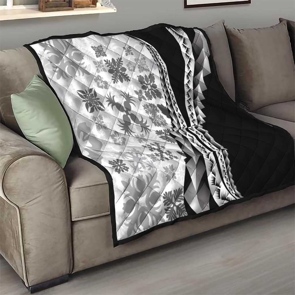 Black Hawaiian Quilt Pattern Quilt Mixed Polynesian Tribal Arty