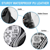 Black Hawaiian Quilt Pattern Spare Tire Cover Mixed Polynesian Tribal Arty