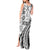 Black Hawaiian Quilt Pattern Tank Maxi Dress Mixed Polynesian Tribal Arty