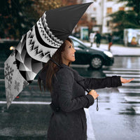 Black Hawaiian Quilt Pattern Umbrella Mixed Polynesian Tribal Arty - Polynesian Pride