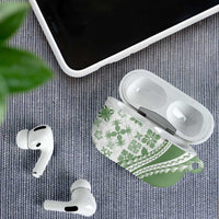 Green Hawaiian Quilt Pattern AirPods Case Mixed Polynesian Tribal Arty - Polynesian Pride