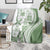 Green Hawaiian Quilt Pattern Blanket Mixed Polynesian Tribal Arty