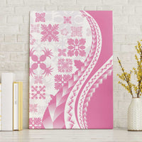 Pink Hawaiian Quilt Pattern Canvas Wall Art Mixed Polynesian Tribal Arty