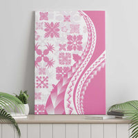 Pink Hawaiian Quilt Pattern Canvas Wall Art Mixed Polynesian Tribal Arty