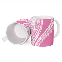 Pink Hawaiian Quilt Pattern Ceramic Mug Mixed Polynesian Tribal Arty - Polynesian Pride