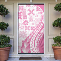 Pink Hawaiian Quilt Pattern Door Cover Mixed Polynesian Tribal Arty - Polynesian Pride