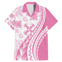 Pink Hawaiian Quilt Pattern Family Matching Mermaid Dress and Hawaiian Shirt Mixed Polynesian Tribal Arty