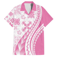 Pink Hawaiian Quilt Pattern Hawaiian Shirt Mixed Polynesian Tribal Arty